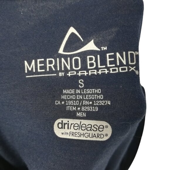 Merino Blend by Paradox Long Sleeve 1/4 Zip Shirt Base Layer Size S Outdoor Wool - Picture 11 of 12